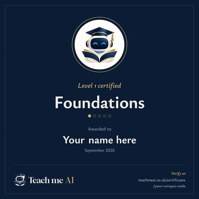 A sample Level 1 Foundations badge